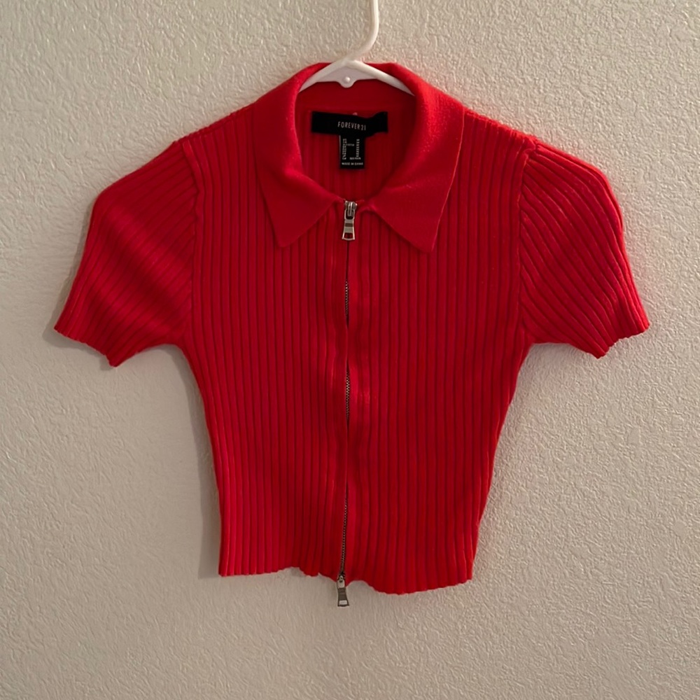 RED Sweater Shirt double Zipper